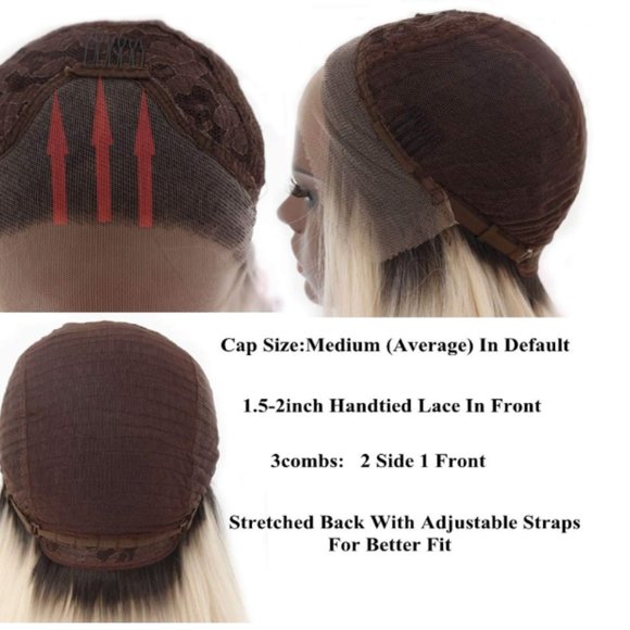 Ombre Blonde Straight Synthetic Lace Front Wig 24\